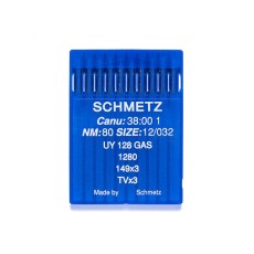 Schmetz Canu 38:00 UY 128 GAS TVx3 Industrial Coverstitch Needles size 80/12